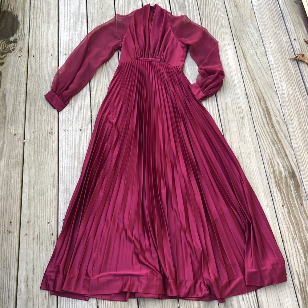 Vintage 70’s goddess sheer sleeve maxi dress